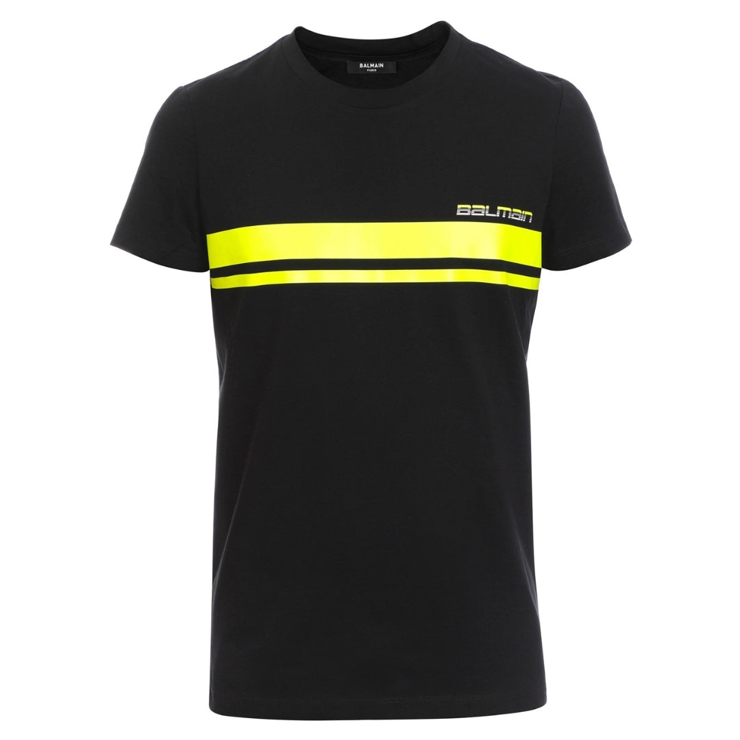 Balmain Neon Logo Zwart T-shirt