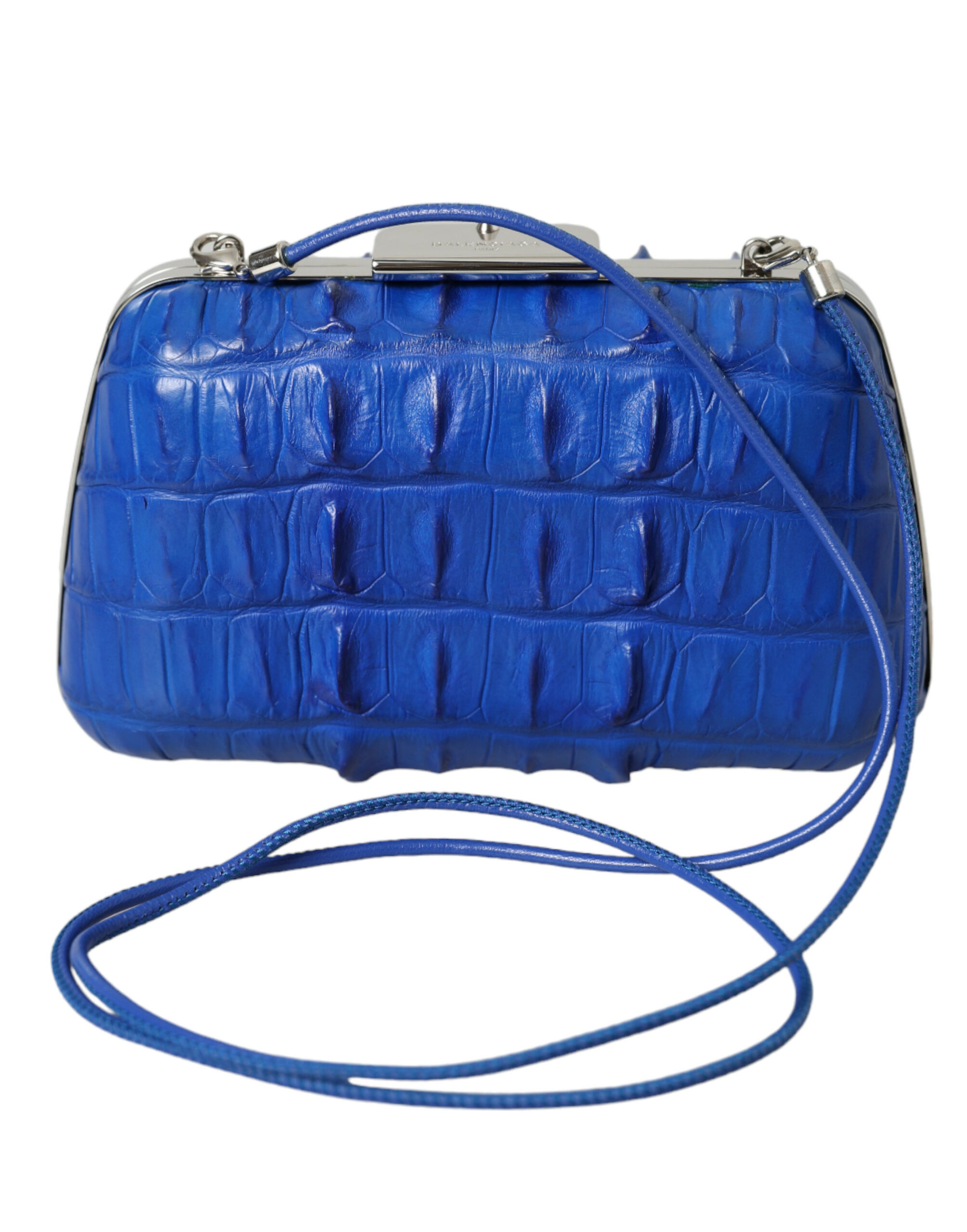 Blauwe Exotische Huidleren Schouder Crossbody Box Clutch Tas