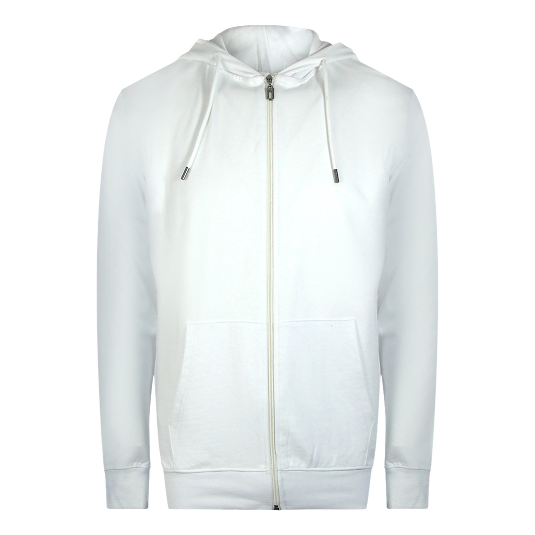 Cavalli Class Opvallende Hoodie Met Bloemenlogo In Off-white Met Rits - maat XL