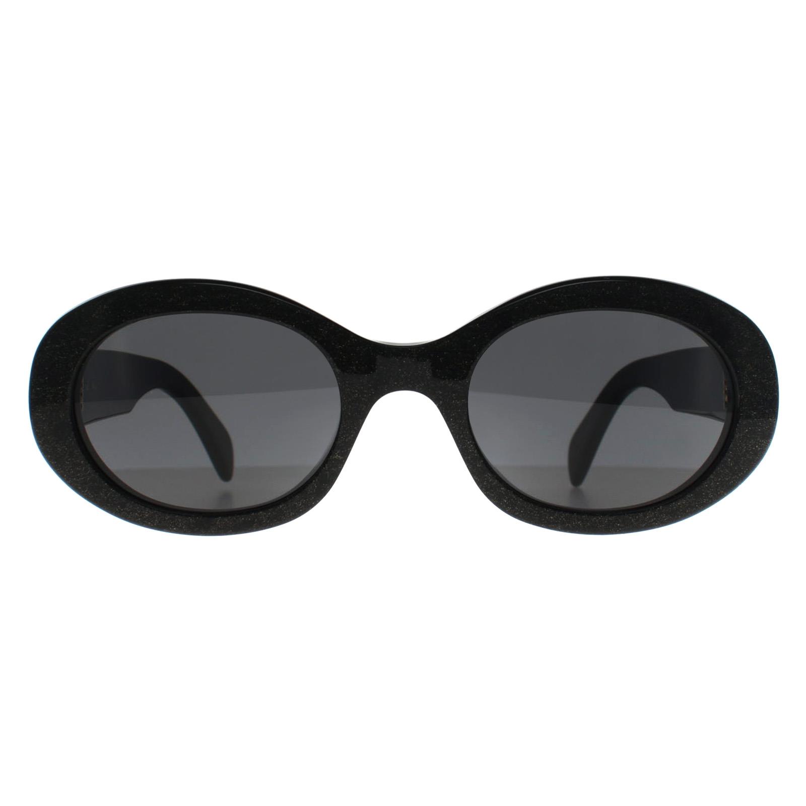 Celine Ovale Dames Fonkelend Zwart met Goudgrijs CL40194U Triomphe