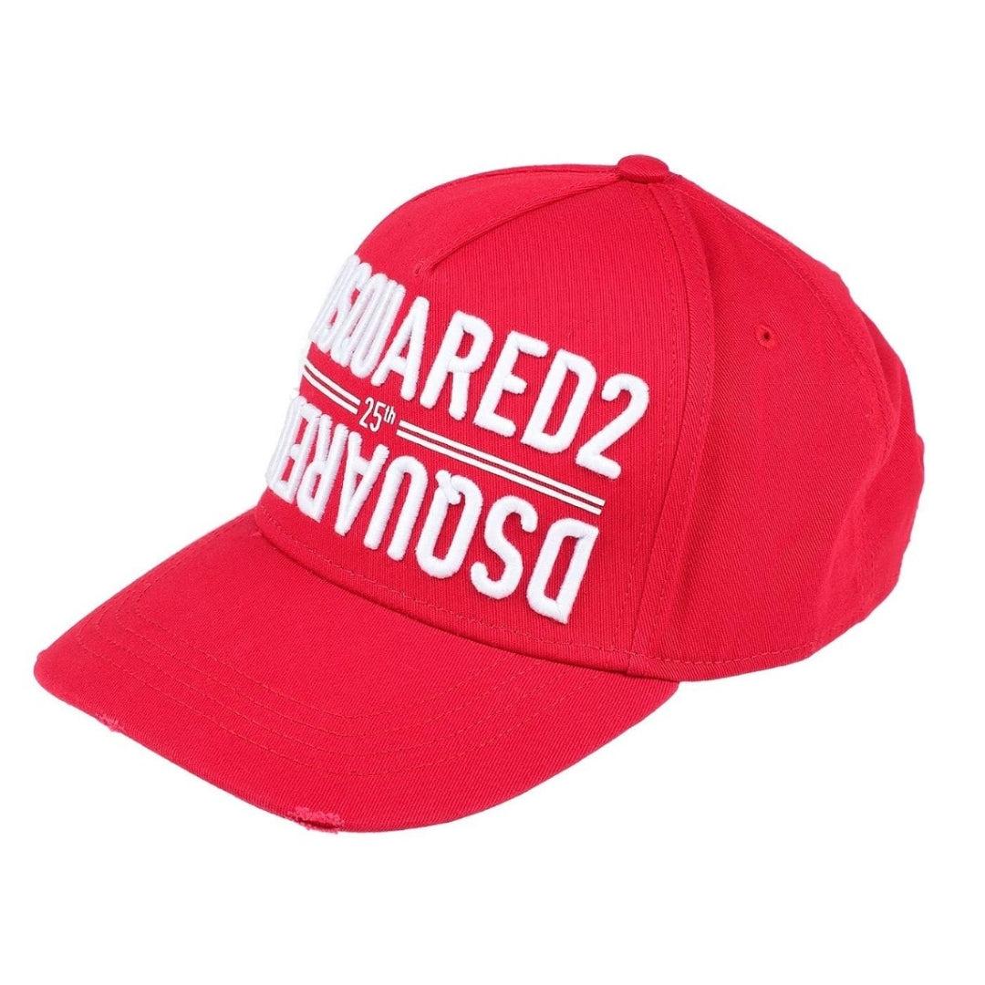 DSquared2 Omgekeerd Logo 25 Jaar Jubileum Baseball Pet (Rood) - maat One Size