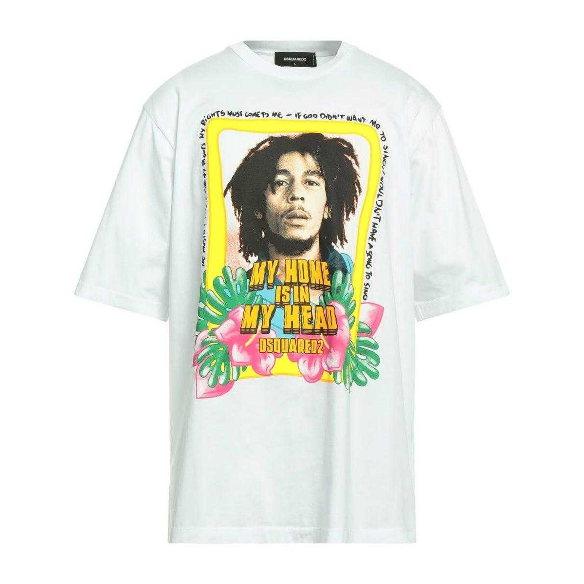 DSquared2 Unisex Volwassen Mijn Thuis Is In Mijn Hoofd Bob Marley T-Shirt (Wit)