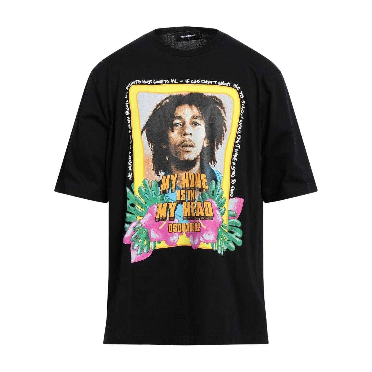 DSquared2 Unisex Volwassen Mijn Thuis Zit In Mijn Hoofd Bob Marley T-Shirt (Zwart) - maat M