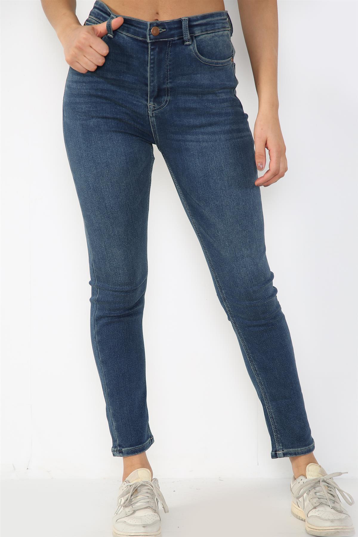 Dames Magic Shaping Skinny Fit Jeans met hoge taille in blauw - maat EU 46 Normaal / UK 18 Normaal