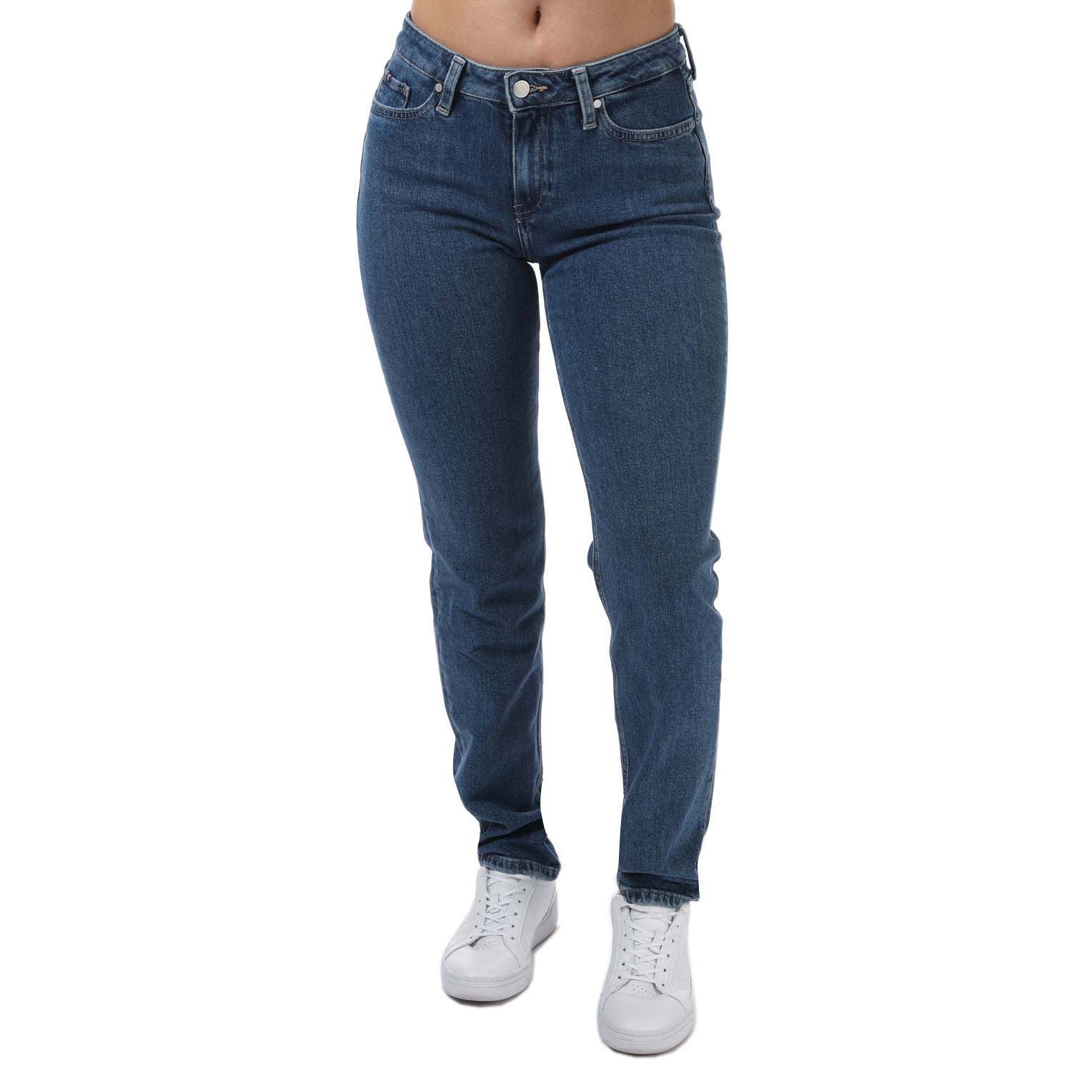 Dames Tommy Hilfiger Rome Mid Rise Straight Jeans in Denim - maat 32 (Taille)