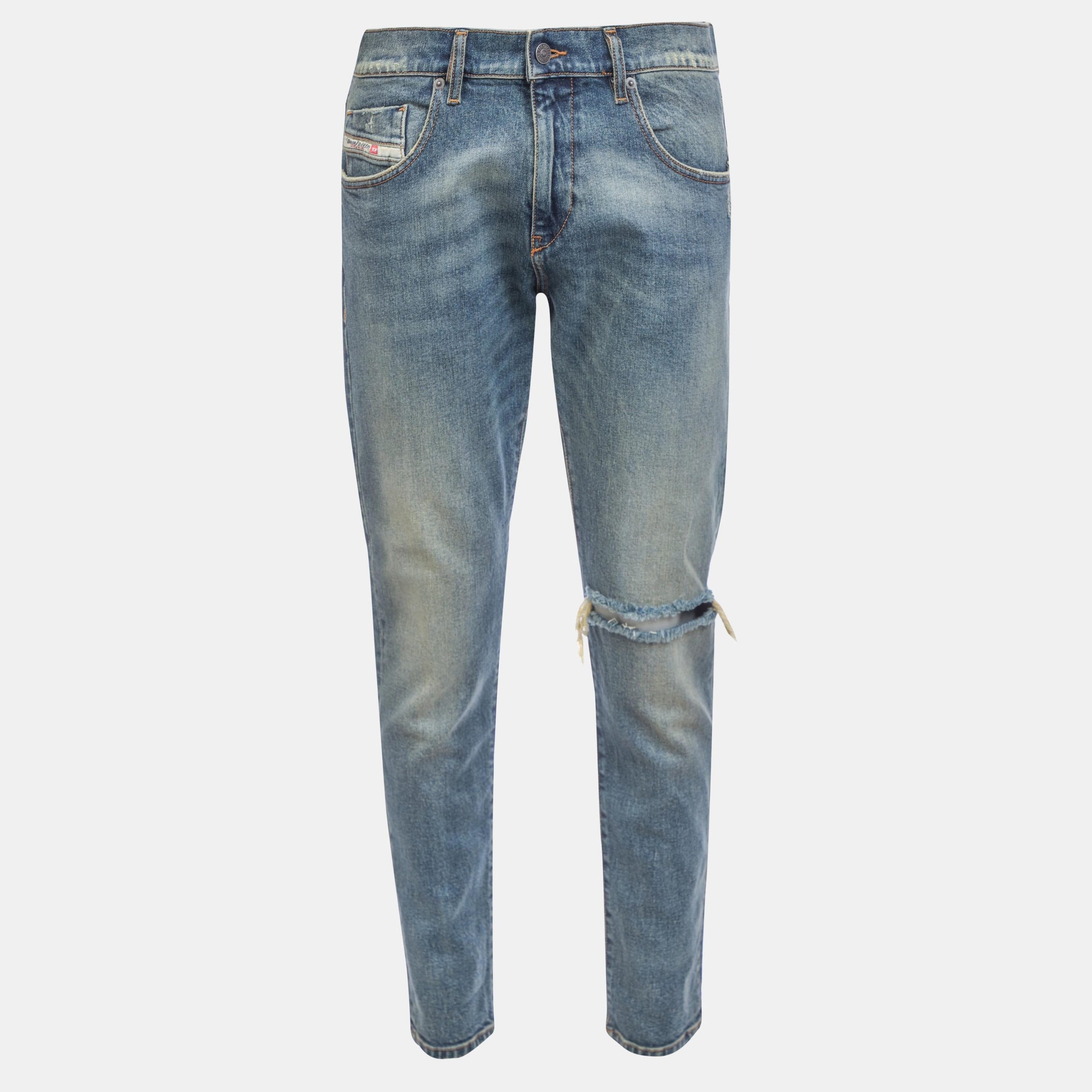 Diesel 2019 D-Strukt Slim-Fit Jeans voor heren in blauw - maat 28W/30L
