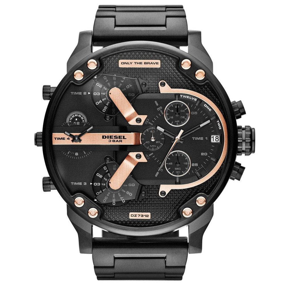 Diesel DZ7312 The Daddies Chronograaf Wijzerplaat Vier Tijdzones Herenhorloge - maat One Size