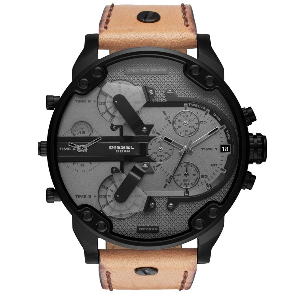Diesel DZ7406 Mr. Daddy 2.0 Chronograaf Bruin Leer Herenhorloge - maat One Size