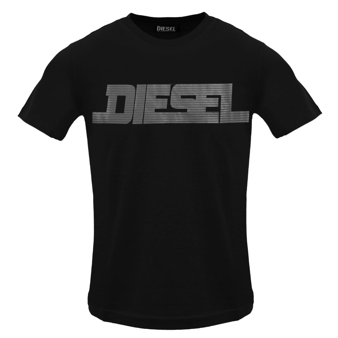 Diesel Monotone Logo Zwart Kaviaar T-shirt - maat L
