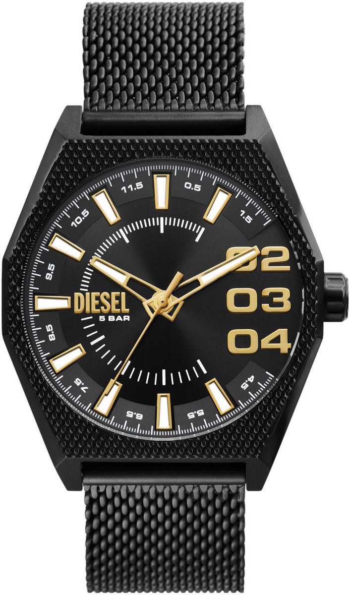 Diesel Scraper Heren Horloge Zwart DZ2194 - maat One Size