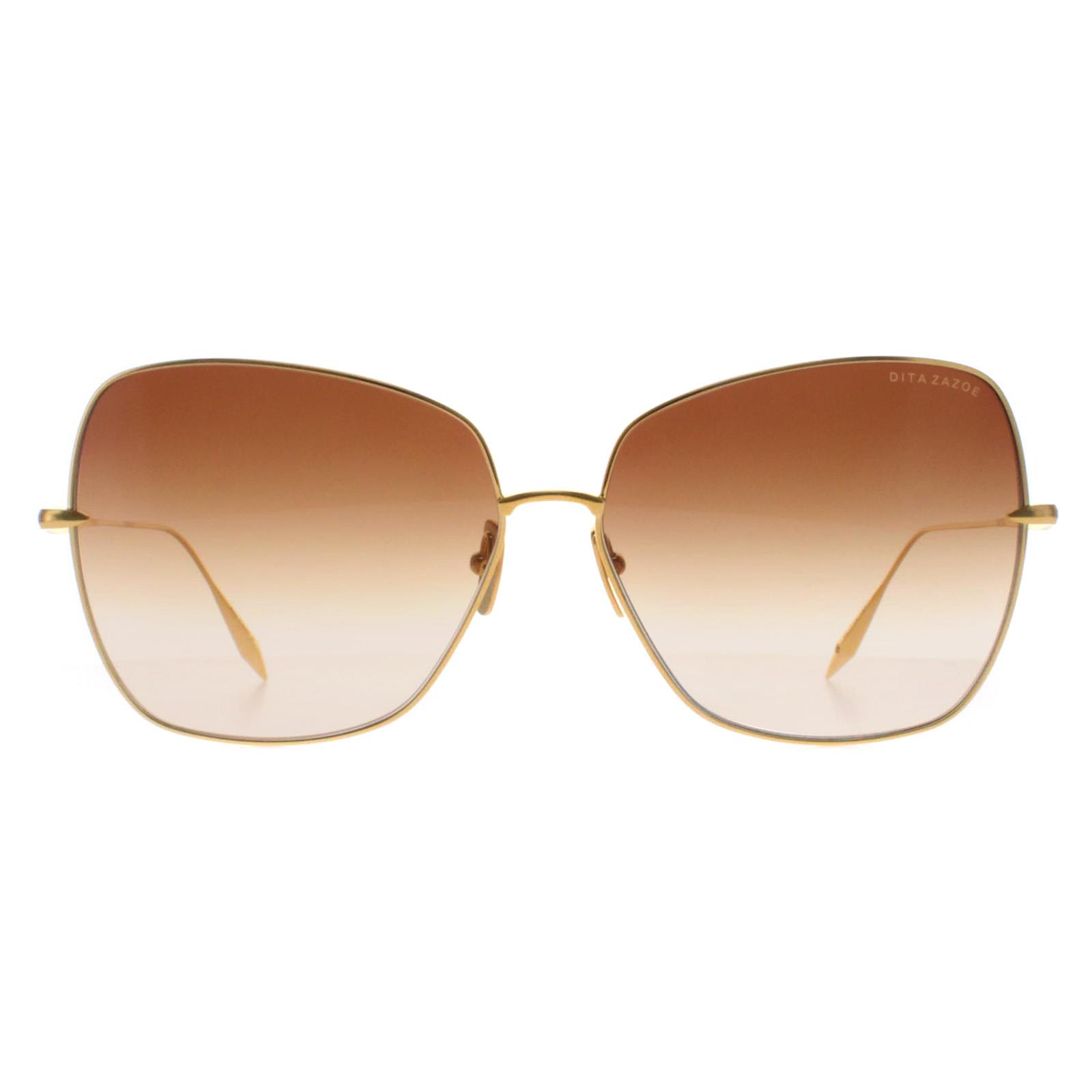 Dita Cat Eye Dames Geel Goud Donkerbruin naar Helder Gradiënt Zazoe