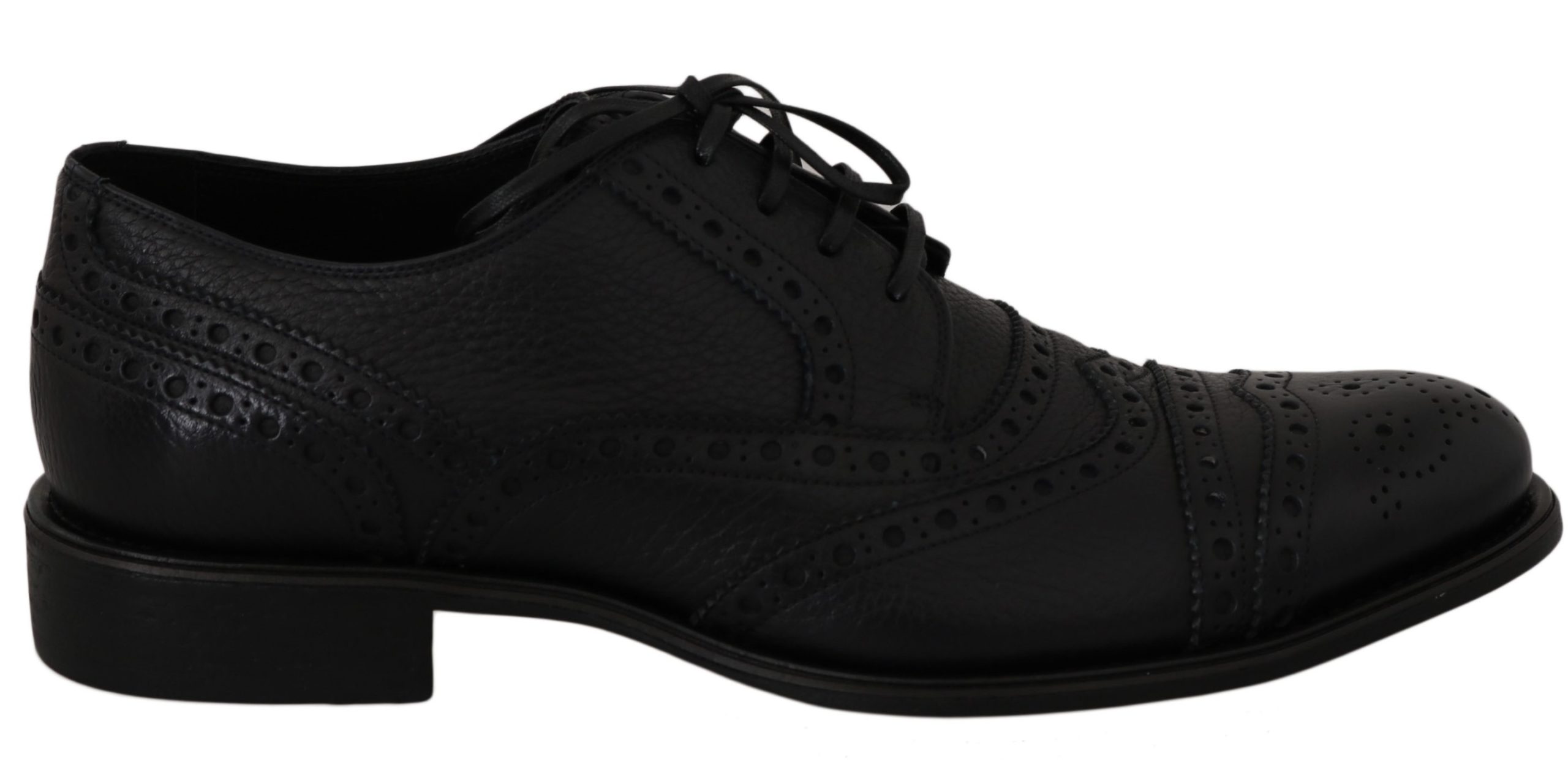 Dolce & Gabbana Blauwe Leren Wingtip Oxford Dress Schoenen
