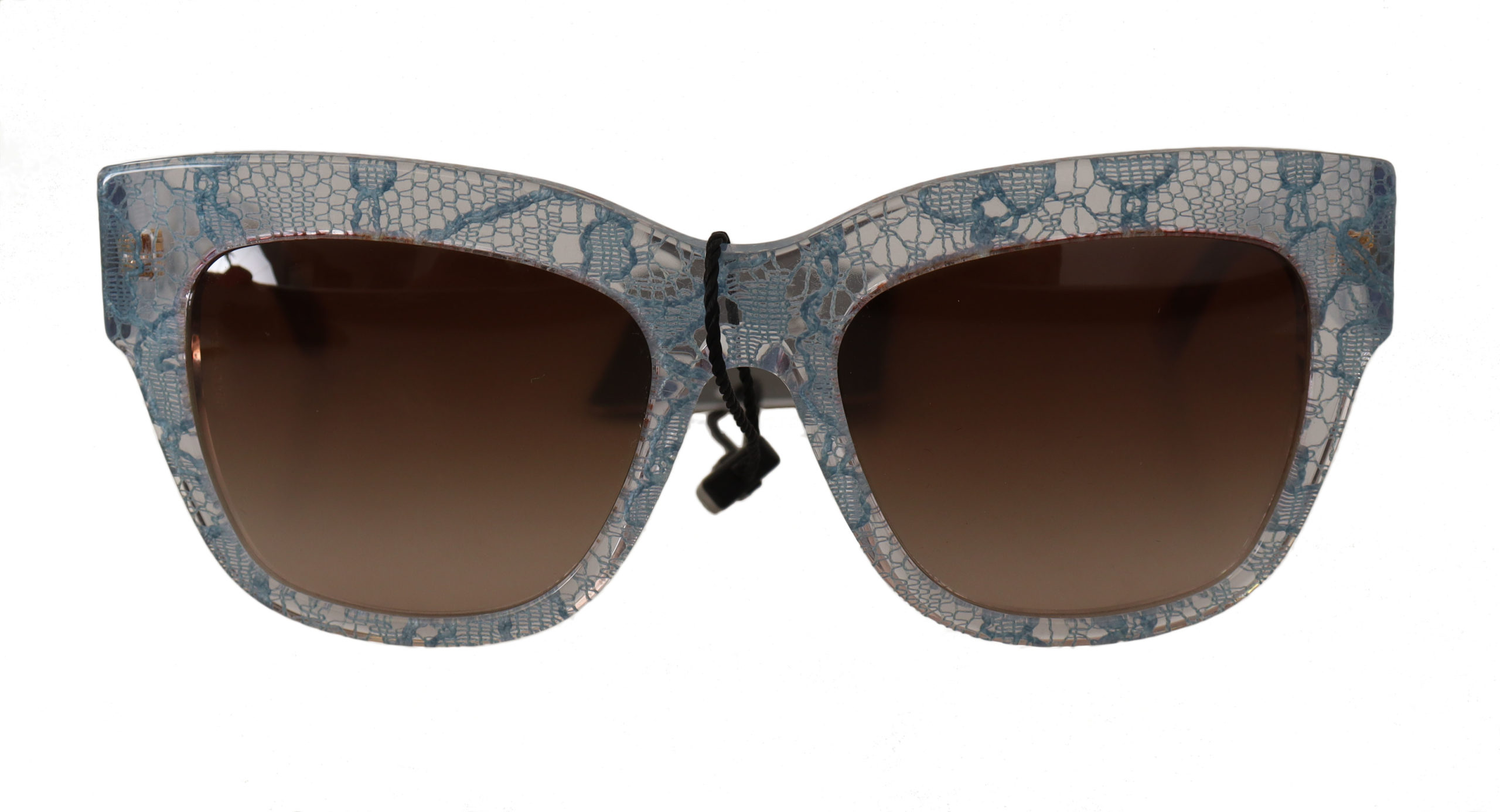 Dolce & Gabbana Blue Lace Acetaat Rechthoekige tinten Dames zonnebril