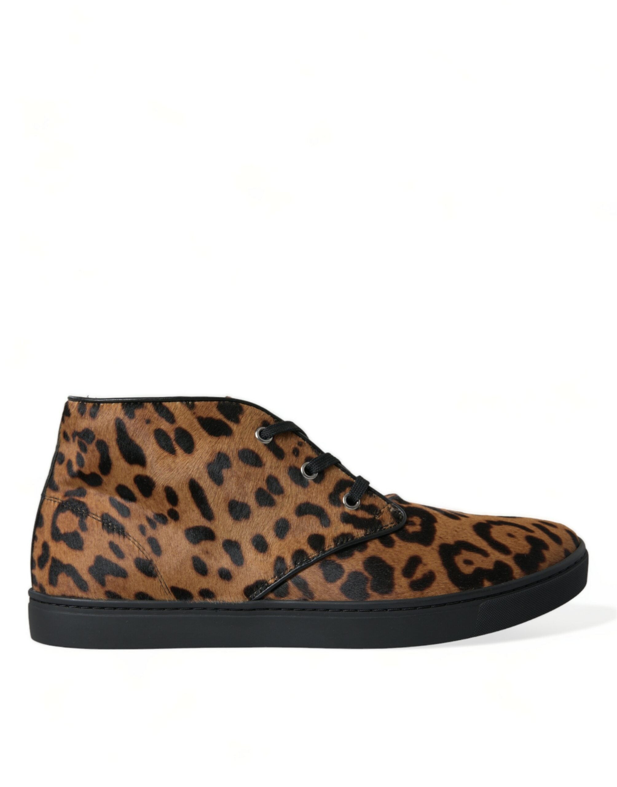 Dolce & Gabbana Bruine Luipaard Ponyhair Leren Sneakers Schoenen - maat EU 41