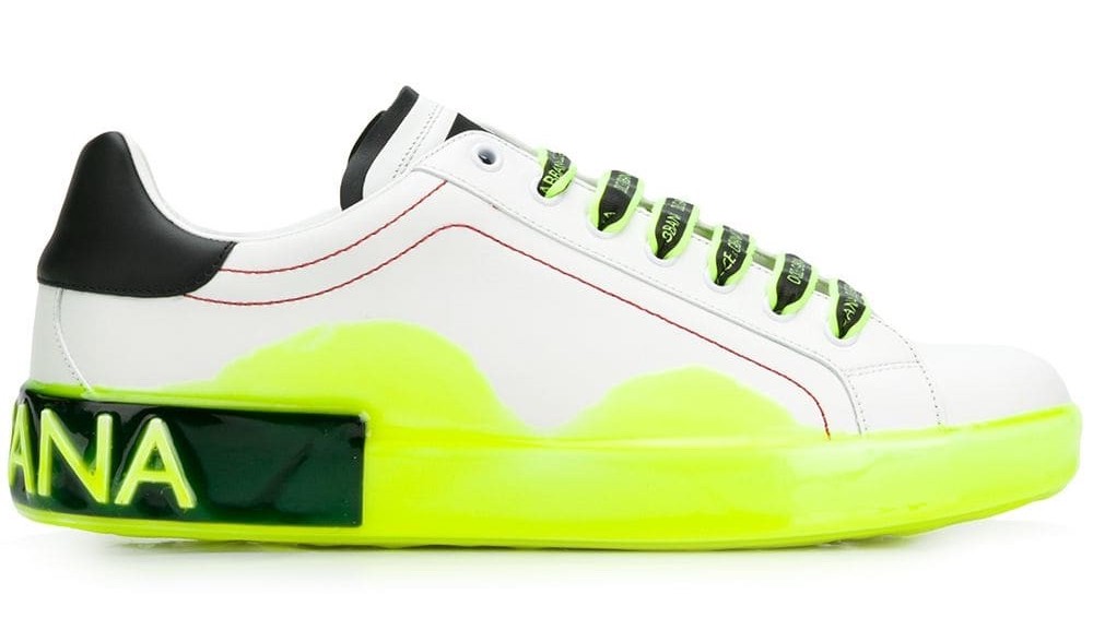 Dolce & Gabbana Heren Witte Kalfsleren Sneakers