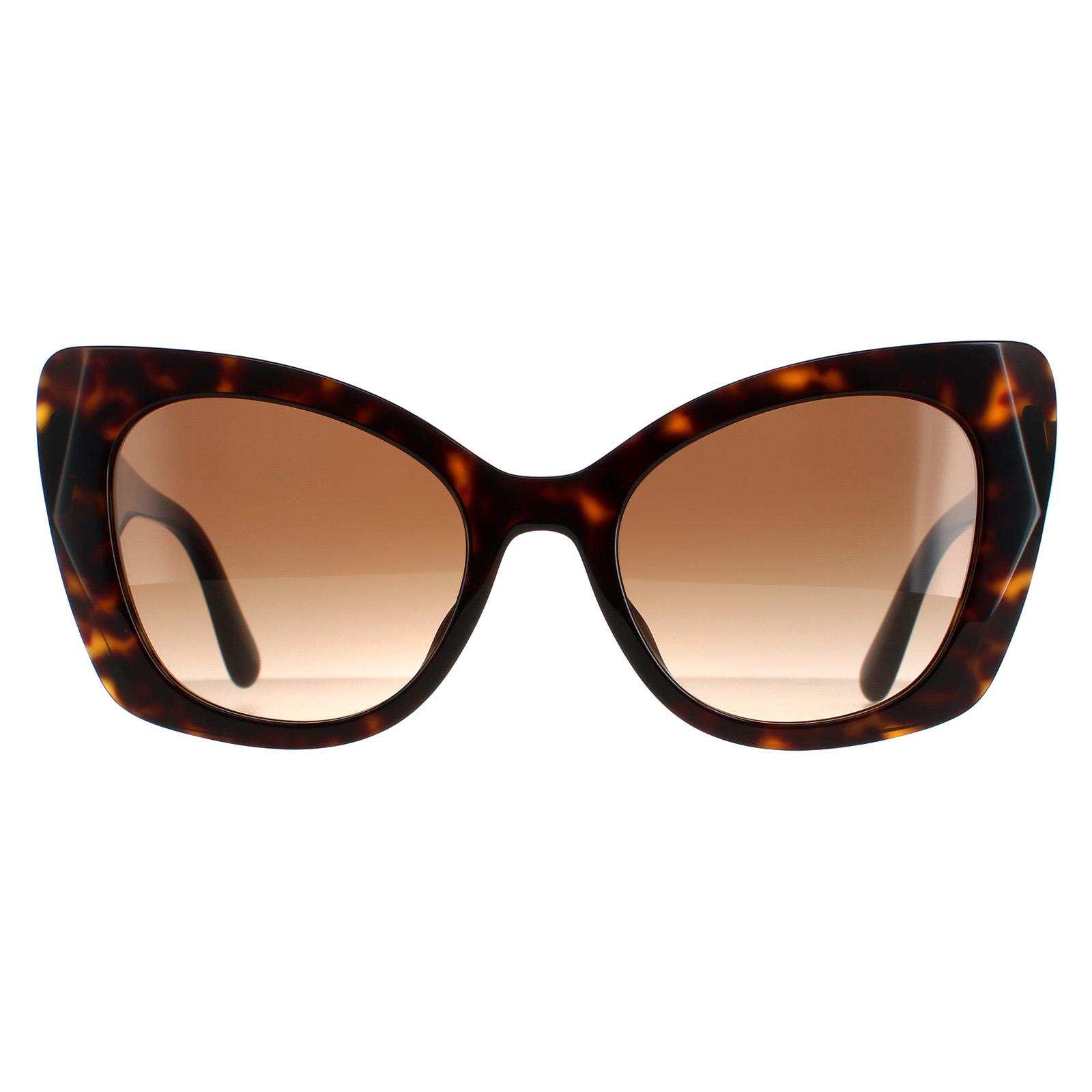 Dolce & Gabbana zonnebril DG4405F 502/13 Dark Havana Brown Gradiënt - maat One Size
