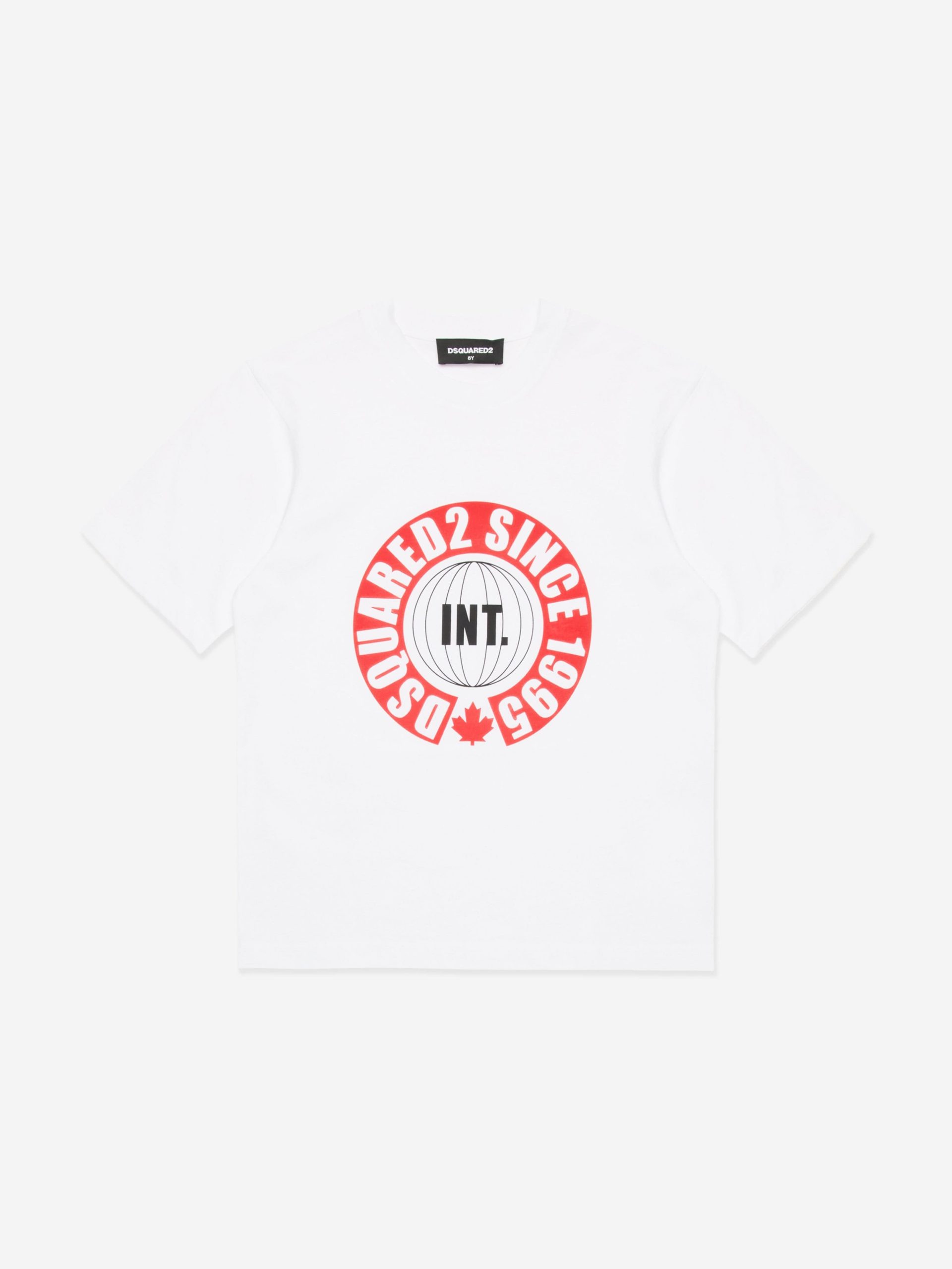 Dsquared2 Kids Slouch Fit Logo T-shirt in Wit - maat 16J / 176cm