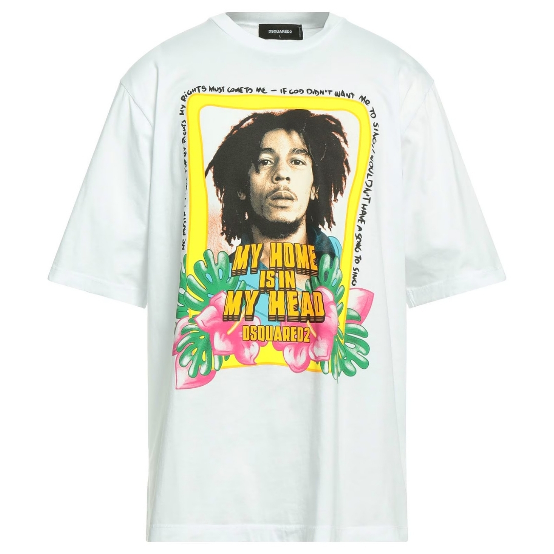 Dsquared2 Skater Fit Home Is In My Head Logo Wit T-shirt - maat L