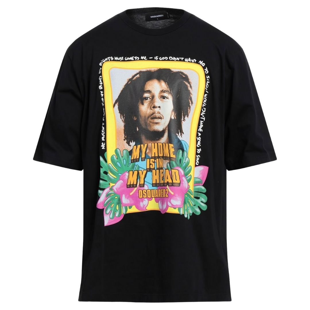 Dsquared2 Skater Fit Home Is In My Head Logo Zwart T-shirt