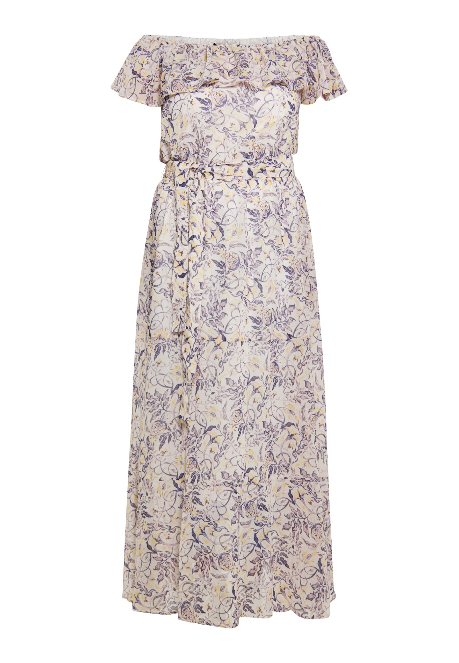 Faina Jurk Dames wit lila - maat XL