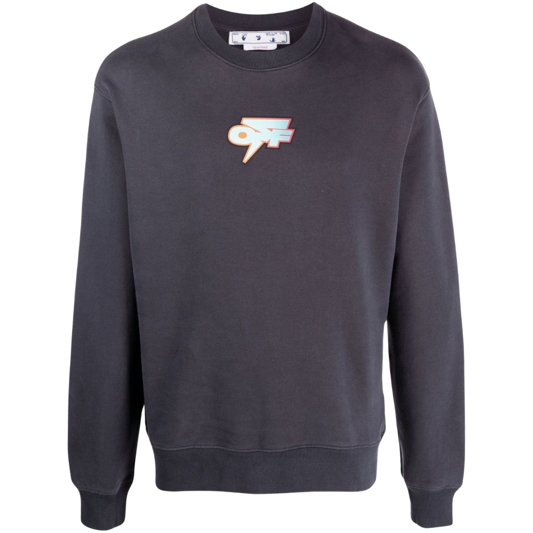 Gebroken wit Thunder Skate Fit marineblauw sweatshirt met ronde hals - maat S