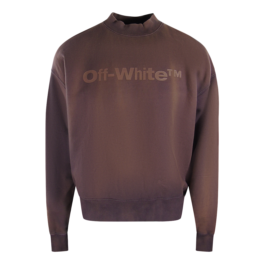 Gebroken wit waslogo skate-fit aubergine paars sweatshirt