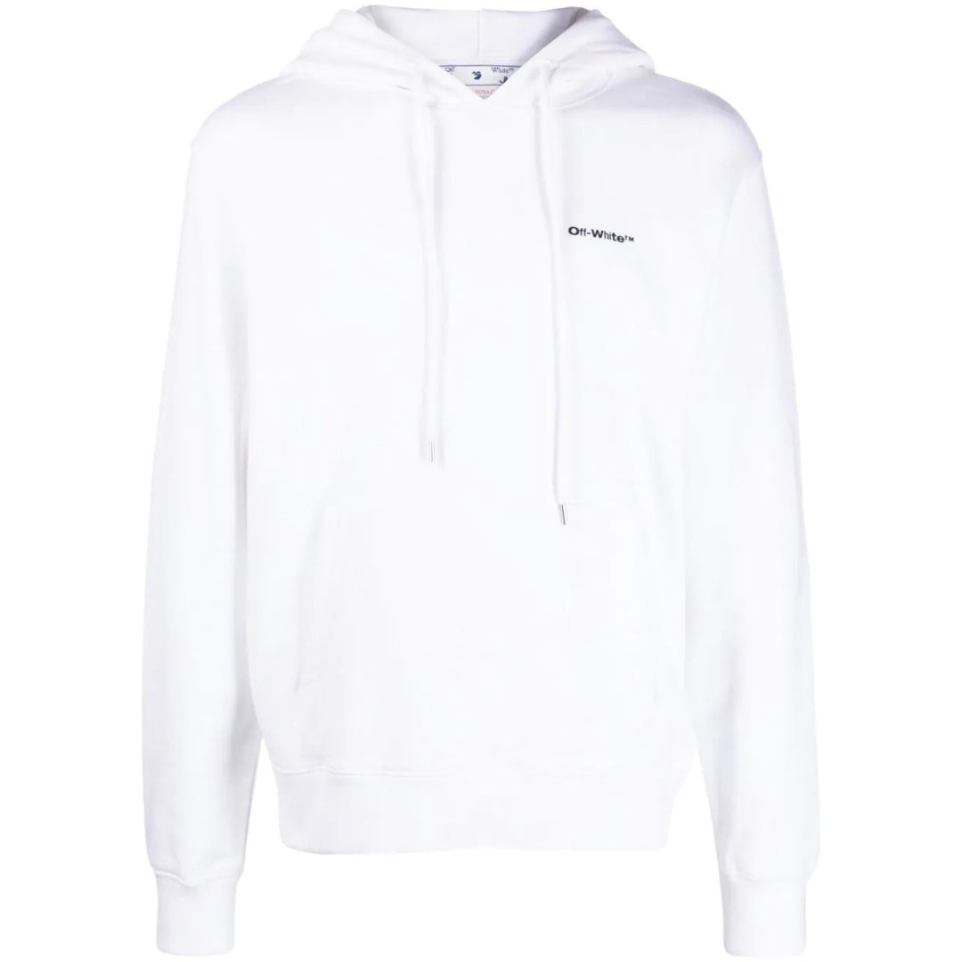 Gebroken witte Diag Wave Outline witte hoodie