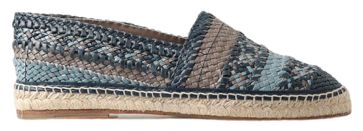 Geweven Leren Espadrilles Slipon