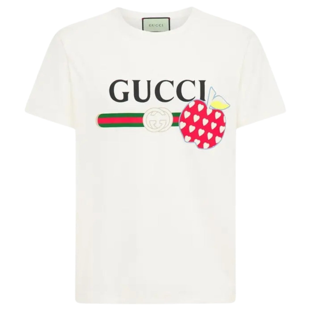 Gucci Les Pommes logo regular fit wit T-shirt - maat 2XL