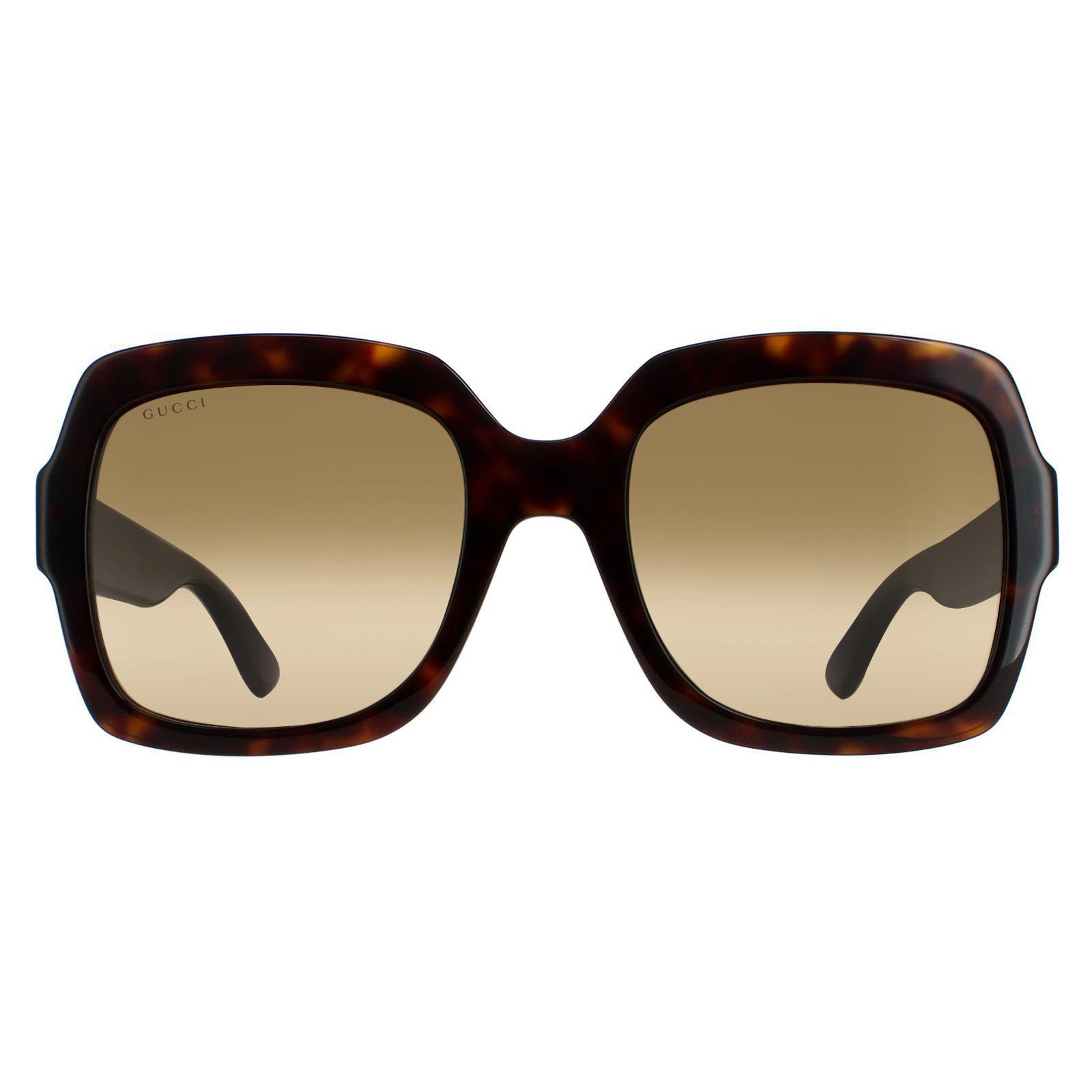 Gucci zonnebril GG0036SN 004 Havana Glitter Blue en Red Brown Gradiënt