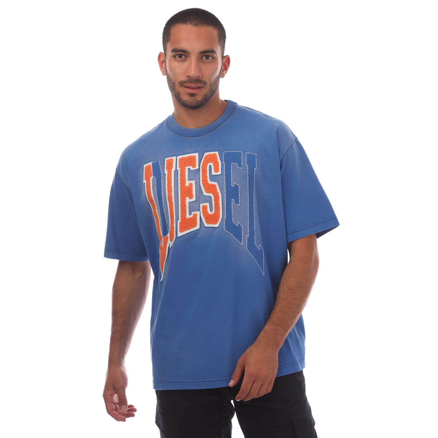 Heren Diesel T-Wash-N T-Shirt in Blauw - maat XS