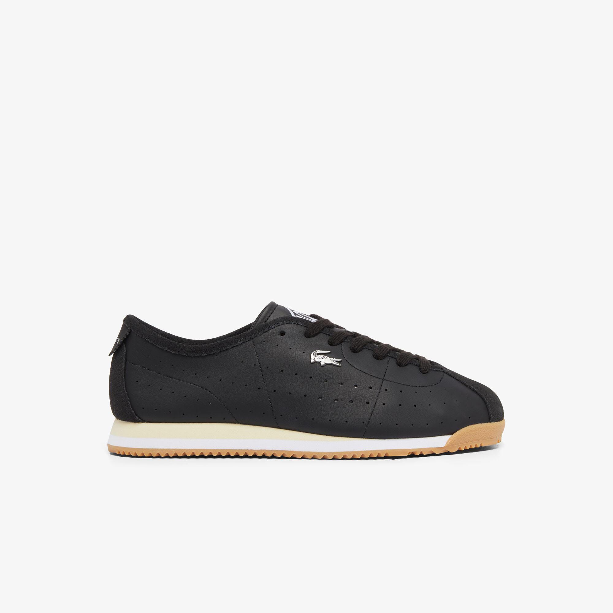 Heren Lacoste Club-Low Leren Trainers in Zwart - maat EU 42 / UK 8