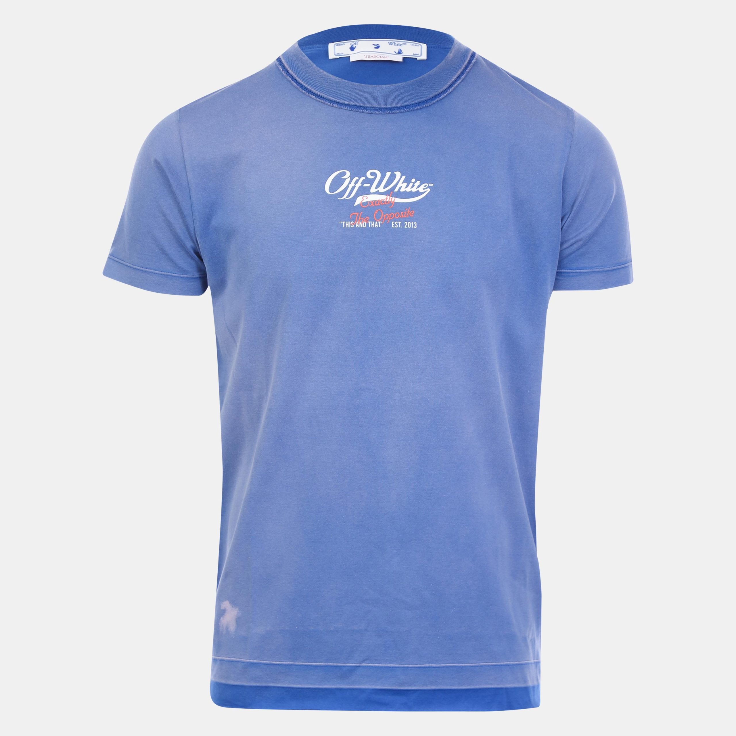 Heren Off White Wave Off Raw Slim T-shirt in paars-wit