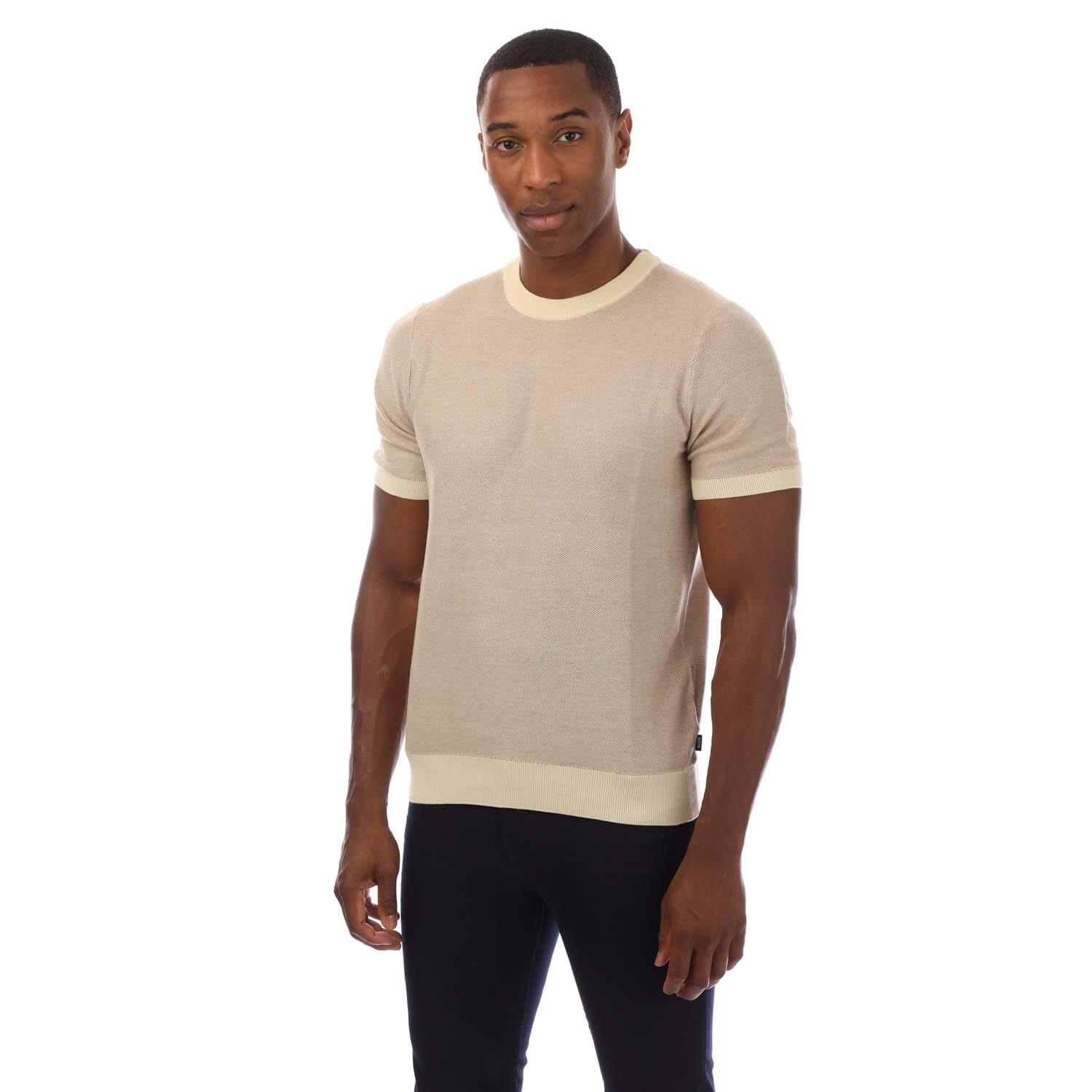 Hugo Boss Gebreid heren T-shirt (Beige) - maat XS
