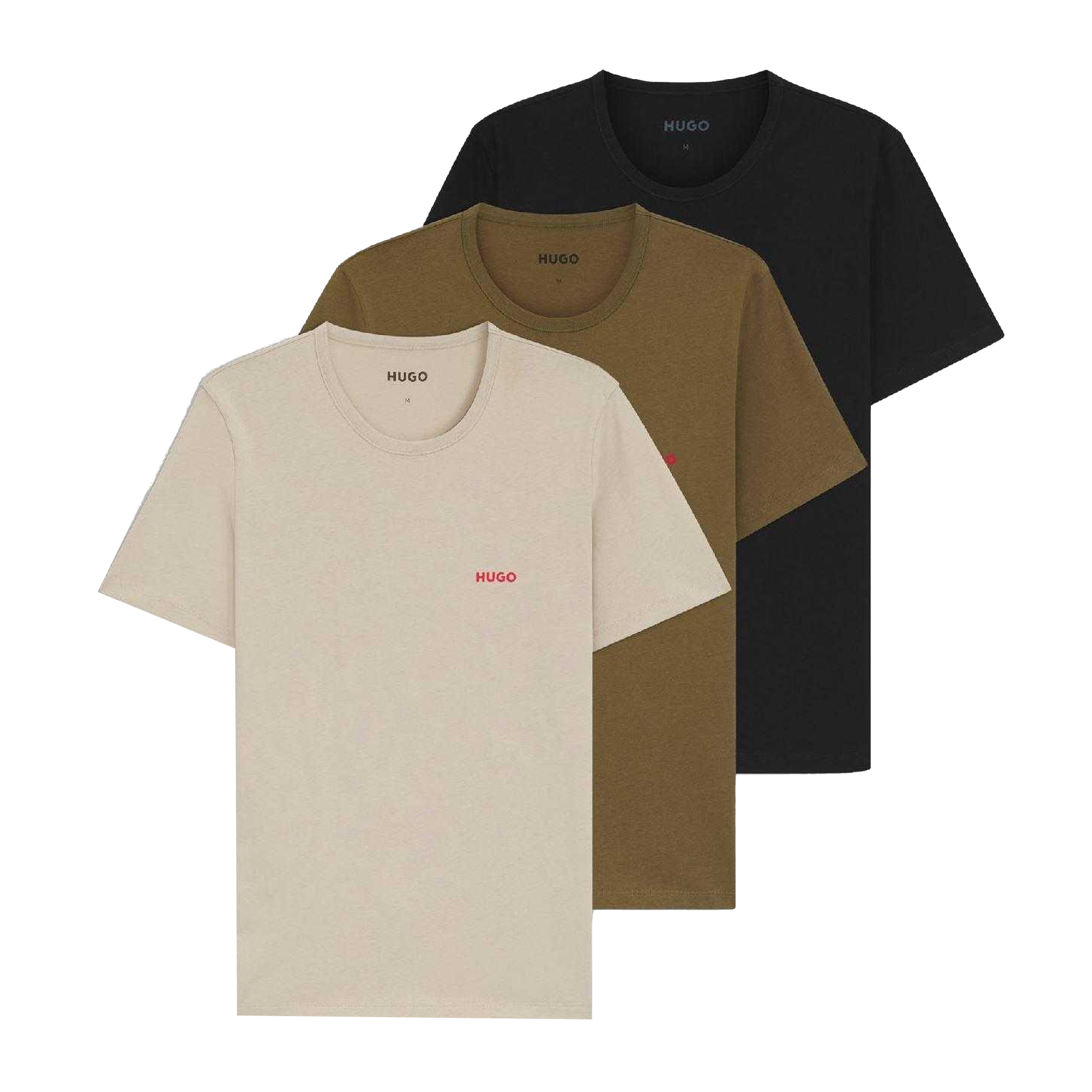 Hugo Boss Heren Logo T-shirt (Set van 3) (Veelkleurig) - maat S