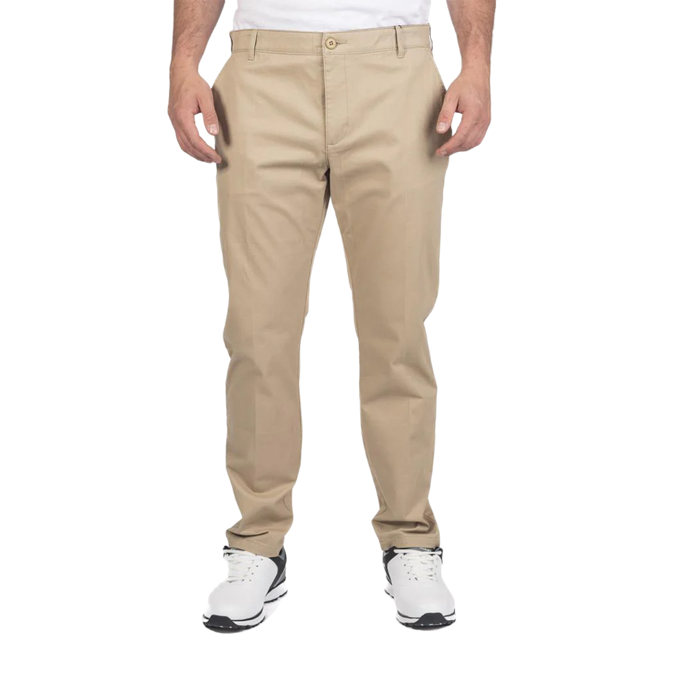 Island Green Heren stretch chino taps toelopende golfbroek (Steen) - maat 38W/32L