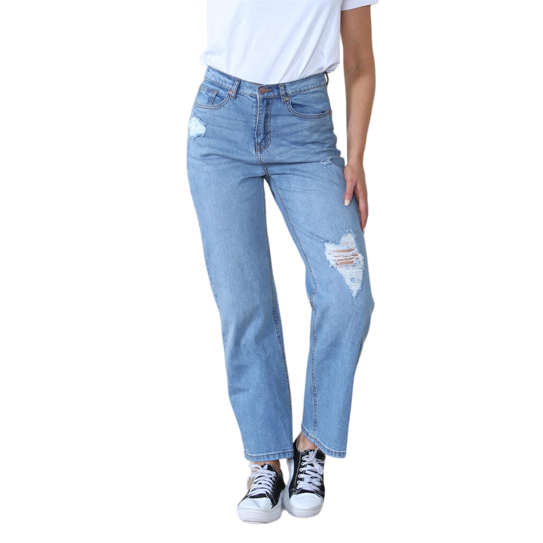 MYT dames wijde pijpen jeans met hoge taille in lichtblauw - maat EU 38 Normaal / UK 10 Normaal