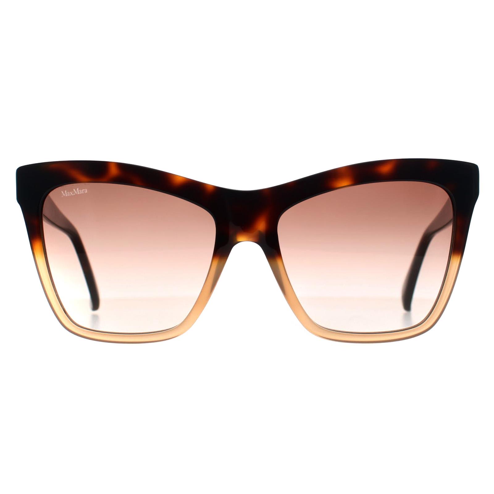 Max Mara Cat Eye Womens Havana Fade Brown Gradient MM0008 Logo2 - maat One Size