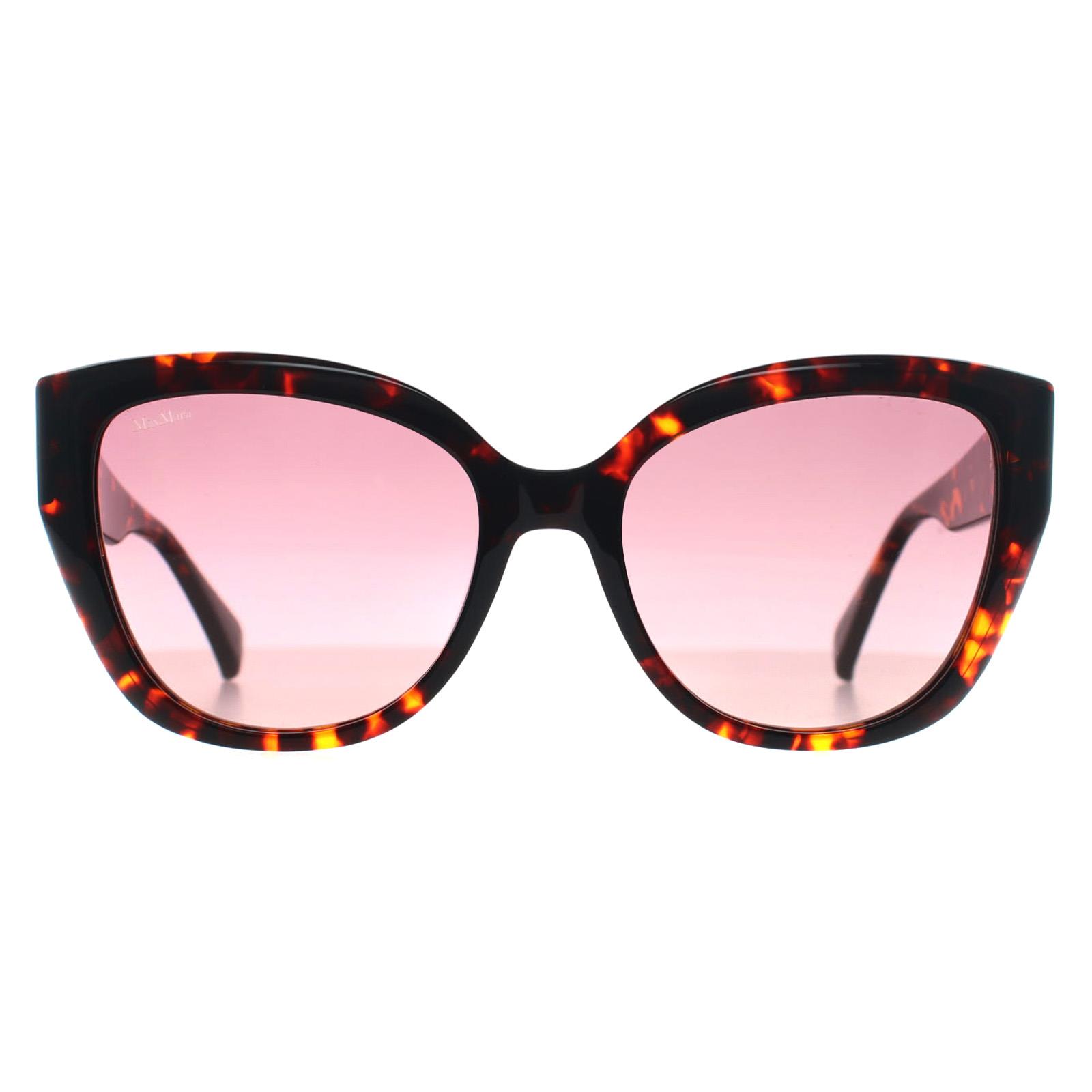 Max Mara Cat Eye Womens Rood Havana Bordeaux Kleurverloop MM0040 Logo 11 - maat One Size