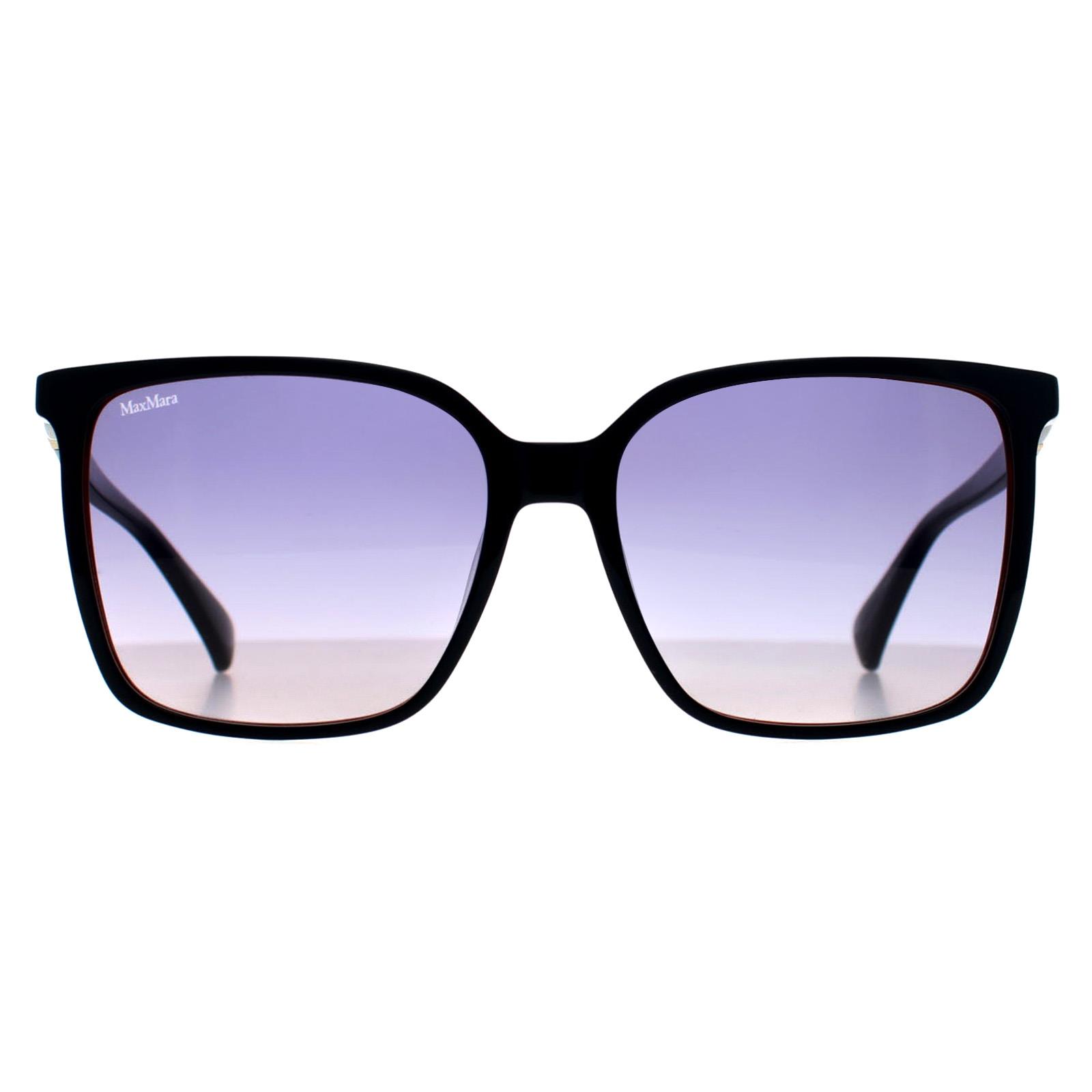 Max Mara Square Womens Shiny Bi-layer Navy Blue Gradient MM0046 Emme11 - maat One Size