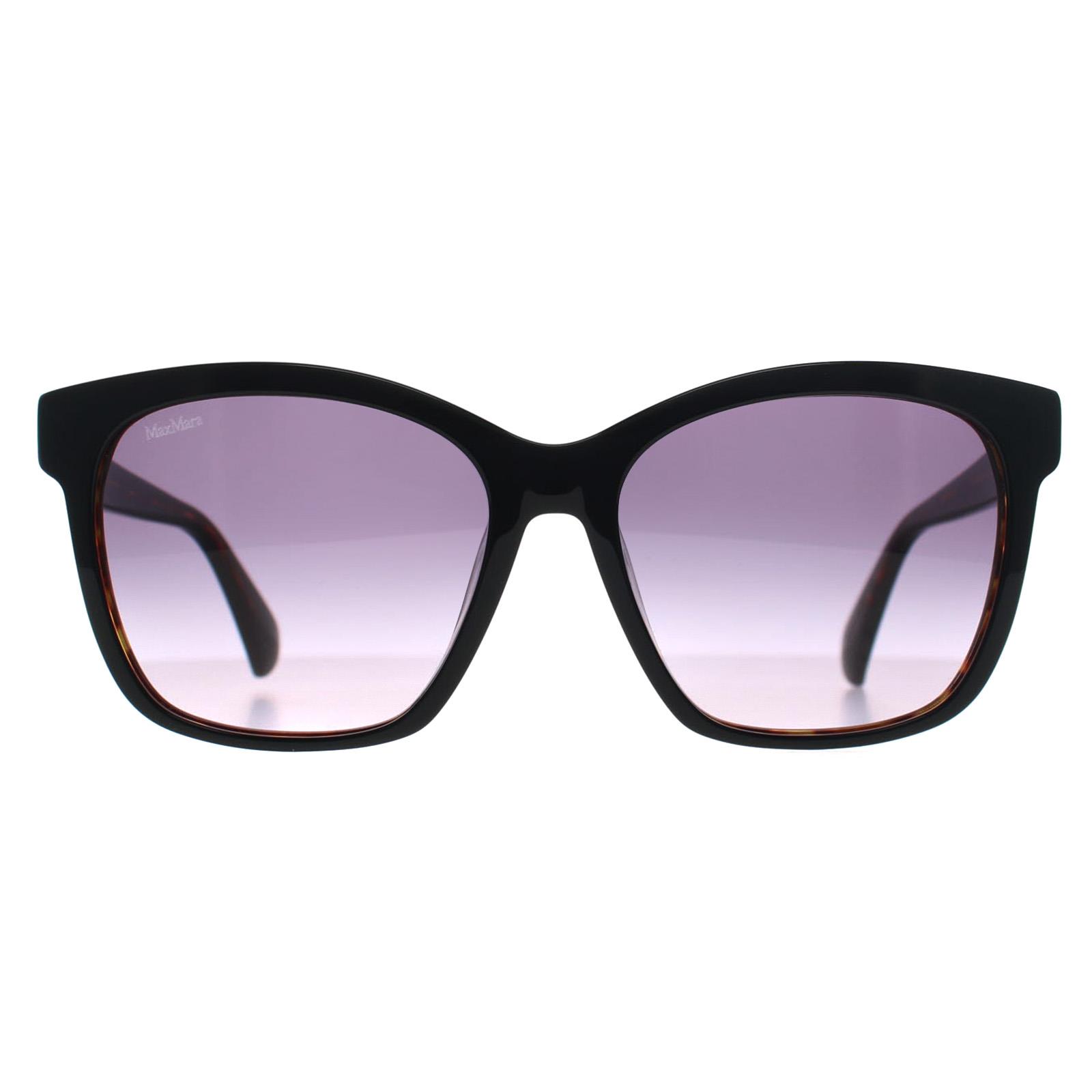 Max Mara Vierkant Dames Zwart Tortoise Rook Grijs Verloop MM0042 Logo9 - maat One Size