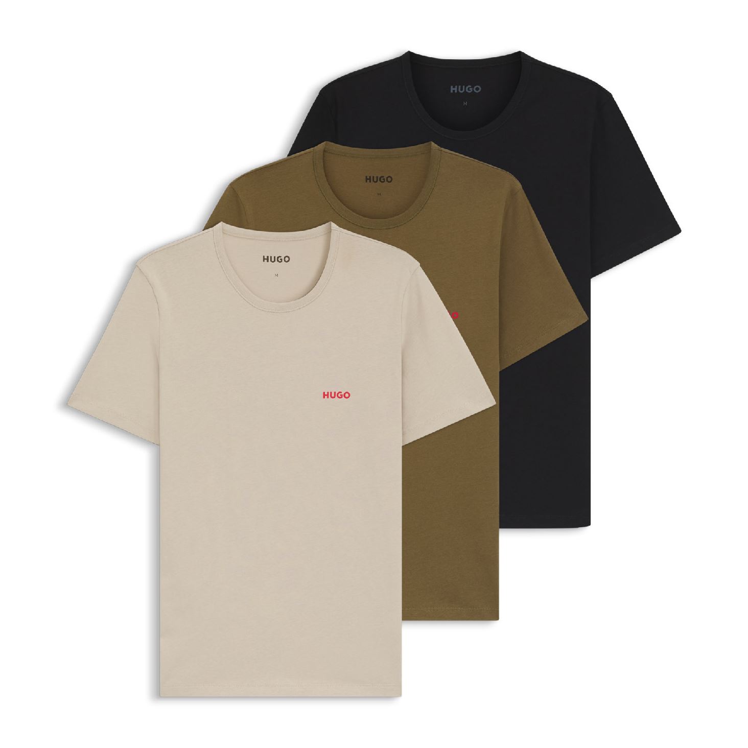 Men's Hugo Boss 3 Pack of Underwear T-Shirts in Multi colour - maat XL