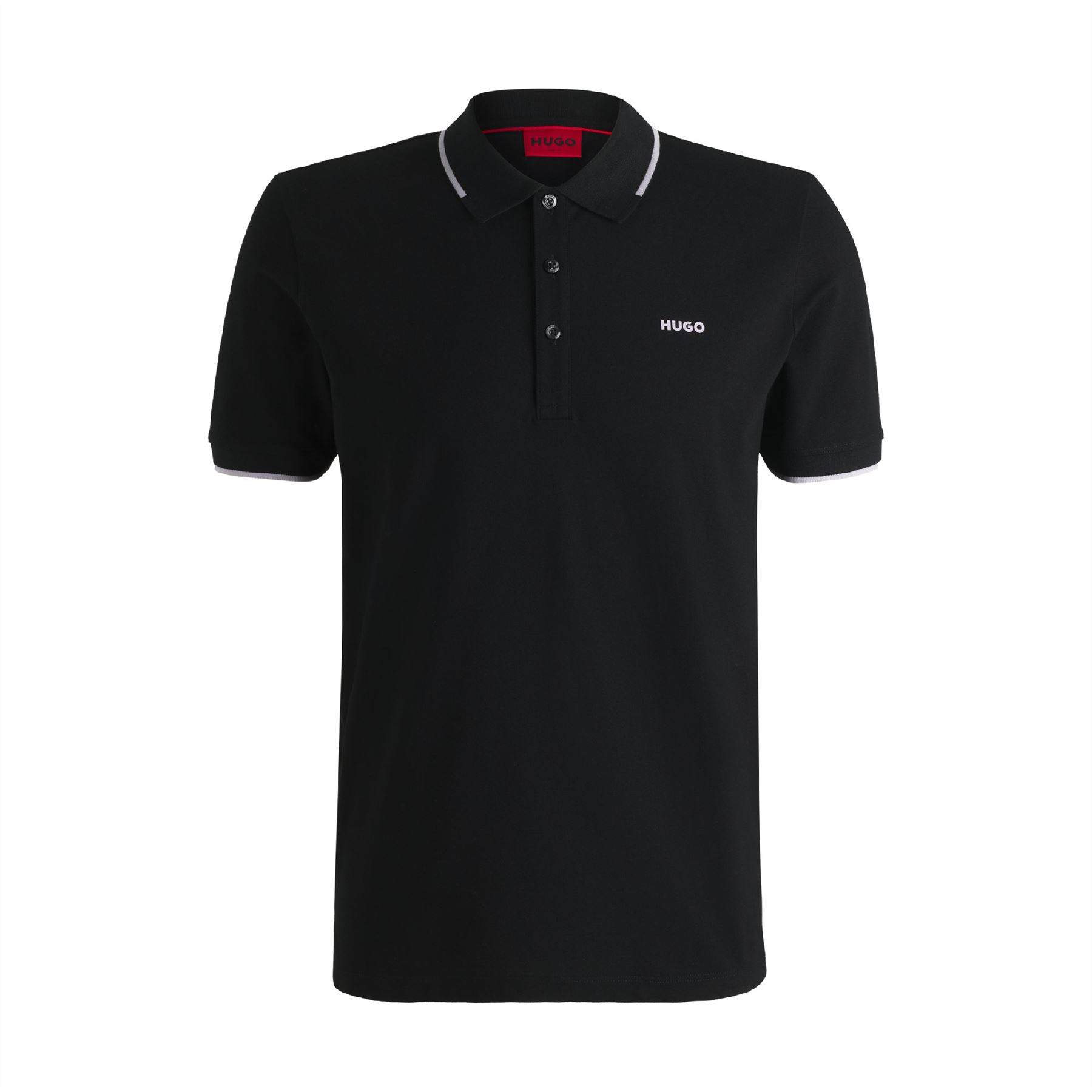 Men's Hugo Boss Dinoso222 Printed Logo Polo Shirt in Black - maat M