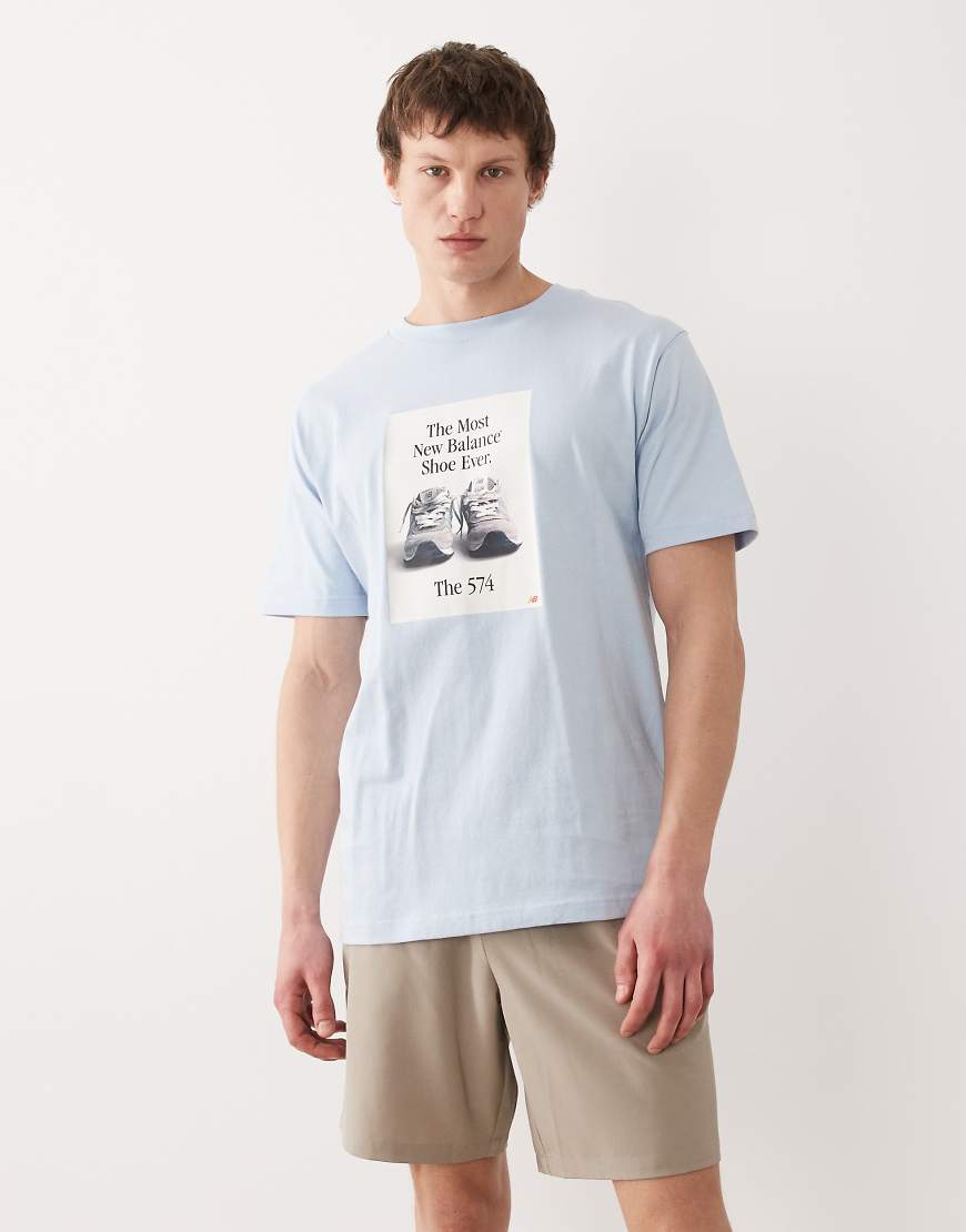 New Balance - 574 AD - T-Shirt in Blau