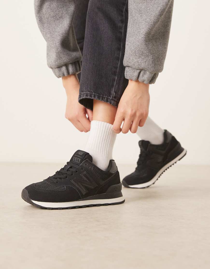 New Balance - 574 - Sneaker mit schwarzem Schlangenmuster