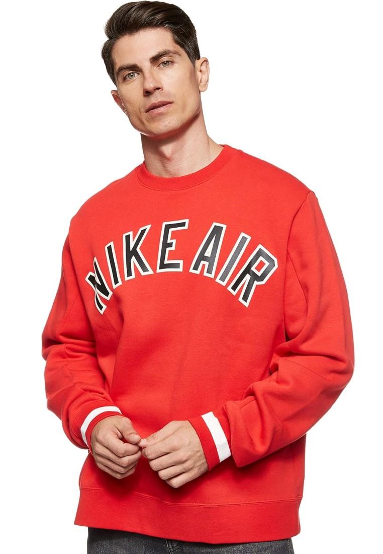 Nike Air Fleece Crew Sweatshirt in Rood - maat L