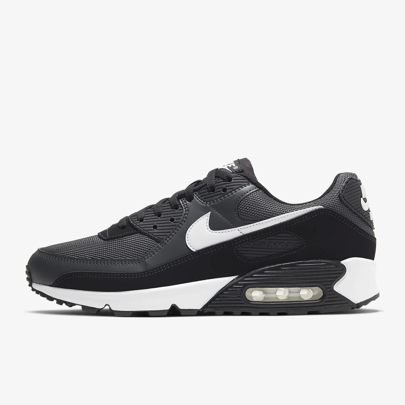 Nike Air Max 90 herenschoenen in zwart/grijs/wit - maat EU 39/ UK 6