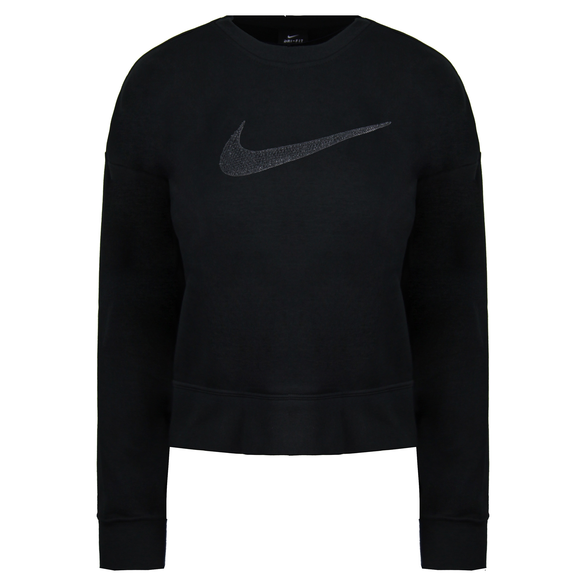 Nike Dri-Fit Oversized Lange Mouw Crew Hals Zwart Dames Sweatshirt CU5507 010 - maat XS