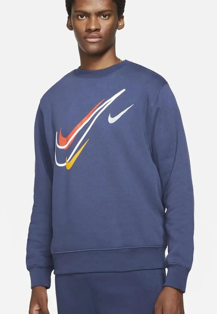 Nike Heren Multi Swoosh Crewneck Sweatshirt in Navy - maat L