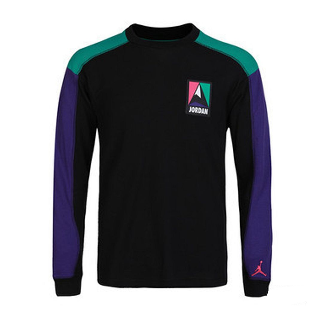 Nike Jordan Logo Crew Neck Zwart Heren Winter Utility Thermo Top CT3382 010 - maat L